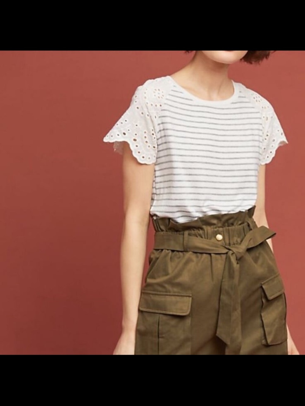 NWT Anthropologie Isla Moude Utility paper bag waist skirt